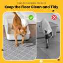 Conlun Cat Litter Mat Litter Trapping Mat, 35" x 23" Premium Durable PVC Grid Mesh with Scatter Control, Non-slip, Less Waste Cat Litter Box Mat, Grey 2 Pack