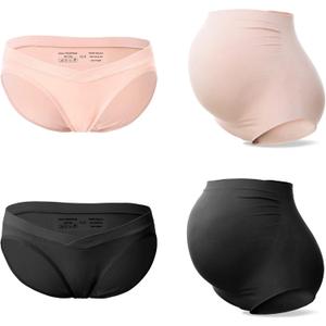 SUNNYBUY Women's Maternity High Waist Underwear Pregnancy Seamless Soft Hipster Panties Over Bump (Medium)