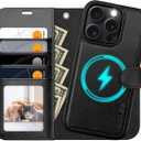 OCASE for iPhone 16 Pro Max Case Detachable Wallet Case with Card Holder, 2 in 1 Pu Leather Flip Folio with RFID Blocking Stand Wrist Strap Shockproof Phone Cover 6.9 Inch 2024, Black