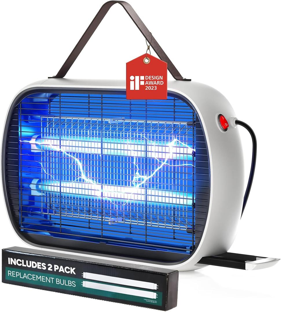 Buzbug Bug Zapper Indoor for 5000 Sq. Ft., 20W Instant Electric Mosquito Zapper, High-Voltage Fly Zapper, Fruit Fly Traps Fly Killer -MA015 (White)