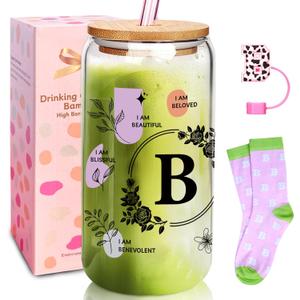 ANOTION Cute Cups - Ini-Tial Monogrammed Personalized Gift for Women, White Elephant Gag Christmas Birthday Inspirational Coffee Cup