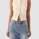 Matunana Womens Going Out Tops Summer Spring Ribbed Tank Sexy Crop Cute Y2K Button Down T Shirts Fashion Clothes 2026 (White, S)