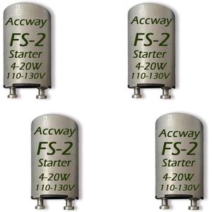 4pack Aluminum Housing FS-2 Fluorescent Starter for 4-20 watts, FS-2/S2 Preheat Fluorescent Light Bulbs Starter with Condenser