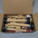 Enhon 4 Pack Electric Window Candle Lights, 7 Inch Christmas Window Candles Plug in with LED Silicone Bulb, 120V C7 0.6W Warm White Country Rustic Candle Light with 5 FT Cord and On/Off Switch