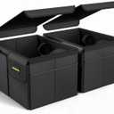MIKKUPPA Car Trunk Organizer - 35L Collapsible Trunk Organizer with Lid, Sturdy Car Storage for SUV Auto Truck Van (Black, 2Pack)