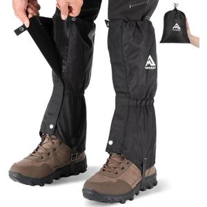 Gaiters for Hiking  Waterproof and Breathable Leg Gaiters for Women and Men Boots, Adjustable Lightweight Shoes Gaiters for Hunting, Hiking, Mountaineering, Snow Gaiters for Hiking Boots (Black)