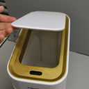 TIPGO Small Bathroom Trash Can with Lid Soft Close, Step Pedal, 5 Liter / 1.3 Gallon Stainless Steel Trash Bin, Slim Garbage Cans for Toilet, Office, Bedroom (White)