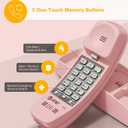 AT&T TRIMLINE 210 Corded Home Phone, No AC Power Required, Improved Easy-wall-mount, Lighted Big Button Keypad, 13 SpeedDial Keys, Last Number Redial, Mute, Flash, Volume Control, Princess Phone, PINK