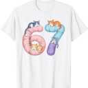 Cute 67 Cat Meme Design T-Shirt, Size M, White