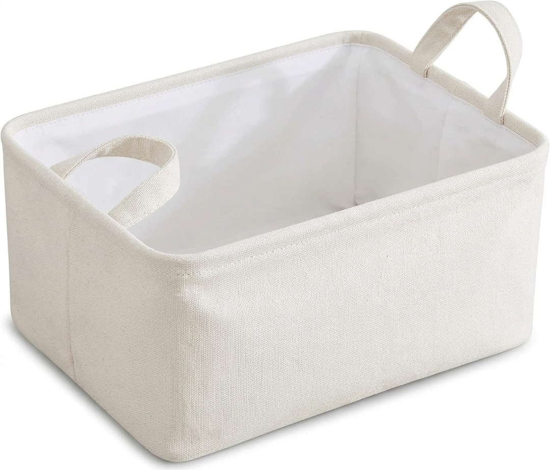 Collapsible Storage Bin with Handles, Durable Fabric Organizer for Closet, Bedroom, Living Room