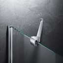 Frameless Shower Door Support Bar, Stainless Steel Wall-to-Glass Support Arm to Fixed Shower Glass Panel, for 1/4"-3/8" (6-10 mm) Door, 180 Pivot & Stow-Flat Mode (Chrome, 15.8-inch(400mm))