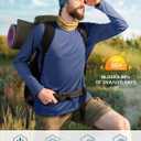 Roadbox Mens UPF 50+ UV Sun Protection Shirts Outdoor Long Sleeve SPF Rash Guard for Fishing Hiking Swimming Running, L