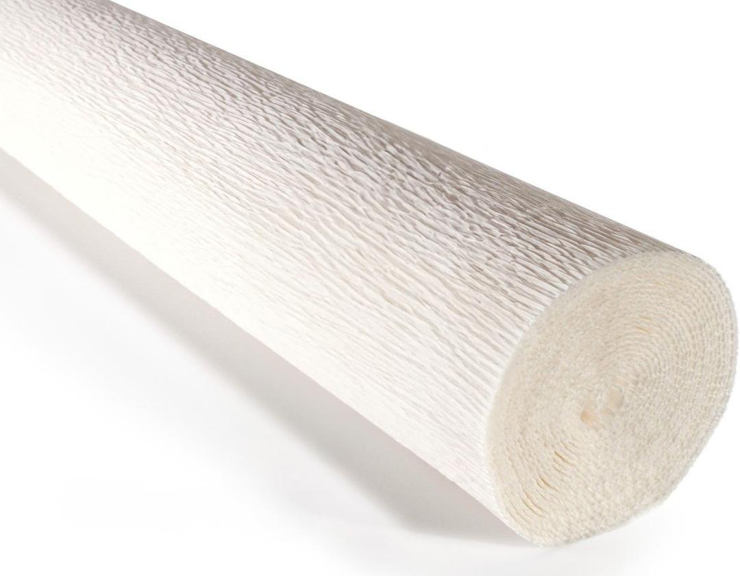 Cartotecnica Rossi 140g 17 Inch Wide 8.2ft Long Italian Crepe Paper Rollfor Wedding Ceremony Various Large Festivals Decoration (White900)