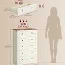 VASAGLE 5-Drawer Dresser, Chest of Drawers, 31.5 x 15.7 x 47.4 in