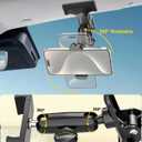 Sun Visor Car Phone Mount, Upgraded Durable All Metal - Cell Phone Holder for Car Visor, 360 Adjustable Steering Wheel Clip for iPhone 16 15 14 13 Pro Max, Glalaxy S A Serie, Z Flip,4-7" Phone