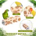 Skyygemm 2 Pieces Bird Chew Toy Wooden Foraging Toys for Birds Parrot Cork Stopper Toys Woodpecker Feeding Toy for Macaws, Small Parakeets, Conures, Budgies, Finches Conure Cockatiel