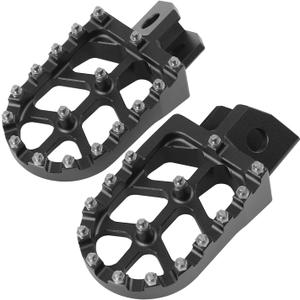 Motorcycle Footrest CNC Wide Foot Pegs Footpegs Pedal Fits for Yamaha XT250 YZ125 YZ80 WR250 TTR90 TTR125 (Black)