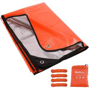 RedSwing Insulated Tarp, Multipurpose Emergency Thermal Tarps, Waterproof All Weather Heavy Duty Heat Reflective Survival Blanket for Camping Hiking, Orange
