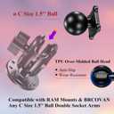 BRCOVAN 1.5'' Ball Mount Base with Aluminum Alloy 4-Hole AMPS Square Plate, Compatible with RAM Mounts C Size 1.5 Inch Ball Double Socket Arm