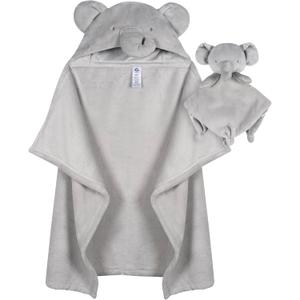 Gerber Baby Unisex Hooded Wearable Blanket & Security Blanket Set, Animals + Geos Neutral, One Size