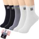 HUGSWEET Thin Soft Cotton Crew Socks for Women Ankle above Bootie Socks Gifts for Women 5-10 Pairs