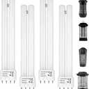 4-Pack 2G11 18W Replacement Bulbs , 4-Pin H-Shaped Twin Tube Plug-in CFL, Compatible with Livin Well Compatible with Black+Decker Compatible with Sahara Sailor, for Indoor Outdoor Lighting Fixtures