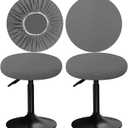Stool Covers Round 12-16"/30-40cm with Jacquard Bar Stool Seat Covers Round, Elastic Soft and Comfortable are Rich Color (2, Gray) (Grey)