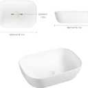 NUESTRA VIDA 18.1"x13" Bathroom Vessel Sink, White Ceramic Sink Bowl Above Counter, Vanity Sink, Lavatory Wash Basin
