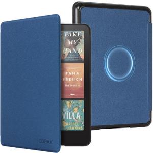 CoBak Magnetic Case for 7" Kindle Paperwhite 12th Gen 2024 and Kindle Colorsoft - Compatible with iPhone MagSafe, for Samsung/Belkin/Anker Wireless Charging Pads, Lightweight, Auto Sleep Wake (Mag Ring Dark Blue)