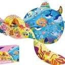 PINU Jigsaw Puzzles for Kids Ages 3-5, 6-8, 8-10, Children Colorful Fun Animal Shaped Puzzle Learning Educational Toys Gifts Games for Boys and Girls (Sea Turtle-136 PCS)