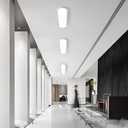 Ganeed 27.6 Inch LED Ceiling Light, High Brightness Linear Ceiling Lamps,6000K Cool White Modern Ultra Thin Low Profile Light Fixture for Bedroom Kitchen Study Room Hallway,White/36W