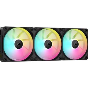 CORSAIR iCUE Link LX120 RGB 120mm PWM Fans Triple Pack  Dual Light Loops  Includes iCUE Link System Hub  CORSAIR AirGuide Technology  Black