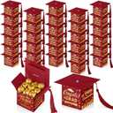 TaoBary 30 Pcs Graduation Cap Candy Box 2026 Graduation Decorations Party Favors Gifts Grad Cap Box with Tassel for Candy Chocolate Biscuit Supplies(Maroon)