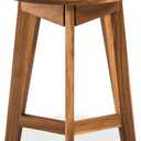 Round Side Table  Solid Acacia Wood End Table for Living Room or Bedroom  Natural Wood Finish, Compact Nightstand or Accent Table for Sofas & Beds (13x16x13 Inches)