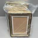 Bucherry 5 x 7 Vintage Gold Picture Frame Bulk Set of 8, Tabletop Display Plastic Ornate Antique Photo Frames, Vintage Gold Decor for Photos Pictures Poster Table Desk Display