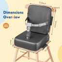HOMEAL Booster Seat for Kitchen Chair - Toddler Booster Seat for Dining Table - Dining Seat with Adjustable Straps - Non-Slip Base & Breathable Fabric - Dark Gray