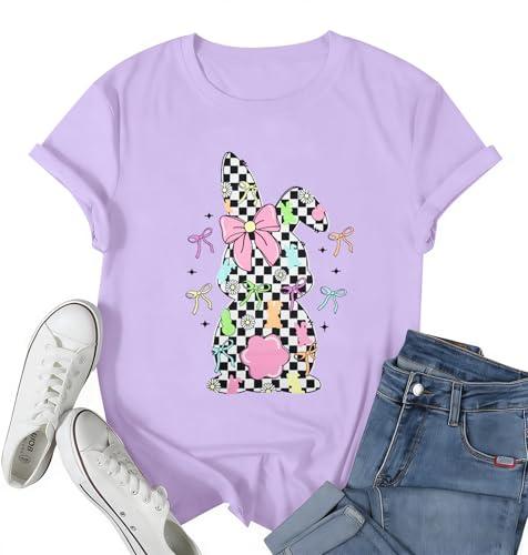 Funny Easter Shirt Women Chillin’ with My Peeps T-Shirt Happy Bunny Tee Rabbit Graphic Tee Top 2XL
