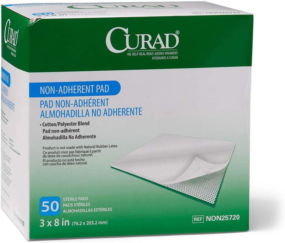 CURAD Sterile Non-Adherent Pad, 3x8 (Pack of 50)