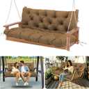MVRFN Replacement Cushions for Outdoor Furniture 60 Inch Waterproof Porch Swing Cushions 3 Seater with Backrest Extra 5" Thicken Durable Patio Long Bench Cushions(Brown 60×40×5inch)