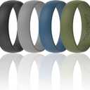 ThunderFit Unisex Silicone Wedding Rings, Rubber Engagement Bands, Variety Multipack 1,4,7