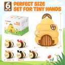 Baby Toys 6-12 Months - Beehive Infant Toy with 5 Sensory Bees Stuffed Animals, Crinkle, Rattle, Mirror & Music, Montessori Toys for 6 7 8 9 10 11 12 Month Old Baby Boys Girls Birthday Christmas Gift