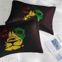 Comforter Set Twin Size, Lion African Yellow Soft 2 Pcs Bedding for Kids and Adults, Green Red Black Rasta Comforter Set with Pillowcase, for Bedroom Bed Decor