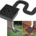 YOTODY Gutter Downspout Extensions,Catch Basin Low Profile Downspout Extender | No Deep Dig Catch Basin, Flexible Pipe Extension to 5.1ft, Protect House Foundation