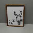 MODE HOME 14 x 11" Funny Bathroom Wall Art, Humorous Bath room Decor Wall Art with Torched Brown Wooden Frame, Decorative Bathroom Pictures Wall Decor