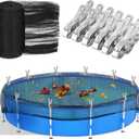 20 Feet Round Leaf Net Cover for Above Ground Pool, Winter Cover Mesh Cover with 12 Pcs Large Metal ClipsPool Safety Net Fits 18FT Above Ground Pools, Keeps Leaves Out of Your Pool