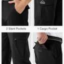 Rdruko Men's Hiking Pants Lightweight Quick Dry Water Resistant Outdoor Travel Work Fishing Pants 6 Pockets (Black)