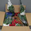 Hananona 2 Set Artificial Outdoor Flowers with Hanging Basket, 2 Hanging Planters with 24 Pcs Patriotic Flowers for Summer Front Porch Patio 4th of July Decor (Red, White, Blue)
