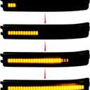 4 pcs LED Sequential Mirror Turn Signal Light Assembly Kit Compatible with 2009-2014 Ford F150, For 2010-2014 Raptor, Smoked Lens Amber Lights, Driver and Passenger Side