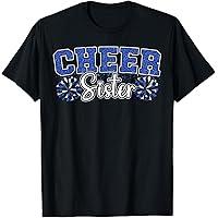 Cheer Sister My Favorite Cheerleader Calls Me Sisters T-Shirt (Black), Size 18" x 16"