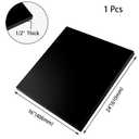 1 Pack Black HDPE Plastic Sheet 1/2" Thick - 24" X 16",High Density Polyethylene Sheet Flexible Solid Plastic Block(Mirror Surface),for DIY,Fabrication,Waterproof,Durable